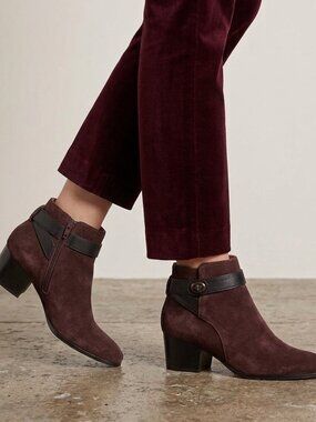 NWT COACH PATRICIA SUEDE LEATHER CHESTNUT BROWN WOMENS ANKLE BOOTS